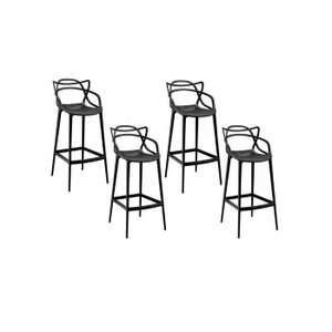Kit 4 Banquetas Altas 76 Allegra Master Cozinha Preto