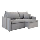 Ver imagem 2 de Sofá Cama Retrátil em Madeira Eucalipto e Linho 200cm Creta