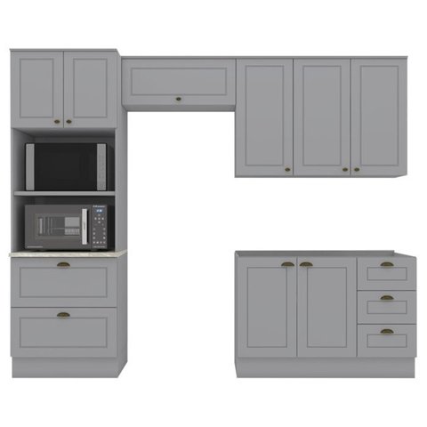 Cozinha Modulada 4 Pecas 272 Cm Ce373 Americana Cinza Calcare Henn