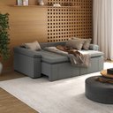 Ver imagem 3 de Sofá Cama Retrátil e Reclinável 4 Lugares 240cm Veludo com Molas Palmeira CabeCasa MadeiraOriginals