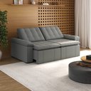 Ver imagem 1 de Sofá Cama Retrátil e Reclinável 4 Lugares 240cm Veludo com Molas Palmeira CabeCasa MadeiraOriginals