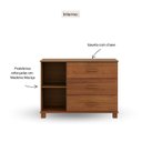 Ver imagem 4 de Cômoda 3 Gavetas 1 Porta 100% Madeira Maciça Bronze Marrom/Castanho