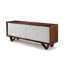 Balcão Buffet Terra 4 Portas 2 Gavetas Embutidas:nogueira / Branco/180x50cm - 1