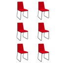 Ver imagem 1 de Kit 6 Cadeiras de Jantar Cozinha Industrial Lexa Veludo - Élpis Móveis - Vermelho - Preta