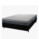 Ver imagem 1 de Cama Box Casal Colchão Espuma D45 Pillow Top Strong 138x188x62cm Cinza/Preto