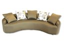 Ver imagem 3 de Sofá 4 Lugares Curvo, Revestimento Gold, 66% Viscose e 22% Seda, Dourado com 2,60m