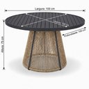 Ver imagem 3 de Mesa Laguna Redonda Tampo Ripado em Alumínio Estrutura com Pintura Eletrostática Cinza 100cm