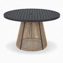 Ver imagem 2 de Mesa Laguna Redonda Tampo Ripado em Alumínio Estrutura com Pintura Eletrostática Cinza 100cm