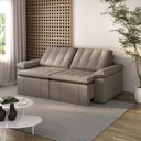 Ver imagem 2 de Sofá Cama Retrátil e Reclinável 4 Lugares 240cm Veludo com Molas Palmeira CabeCasa MadeiraOriginals