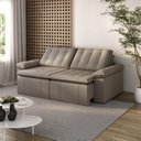 Ver imagem 1 de Sofá Cama Retrátil e Reclinável 4 Lugares 240cm Veludo com Molas Palmeira CabeCasa MadeiraOriginals