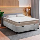 Ver imagem 2 de Cama Box Baú Casal Suede + Colchão Lis Molas Ensacadas Plumatex 138cm – Suporta até 120 Kg por