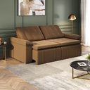 Ver imagem 1 de Sofá Cama Retrátil e Reclinável 4 Lugares 240cm Veludo com Molas Palmeira CabeCasa MadeiraOriginals
