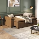 Ver imagem 3 de Sofá Cama Retrátil e Reclinável 4 Lugares 240cm Veludo com Molas Palmeira CabeCasa MadeiraOriginals