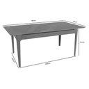 Ver imagem 2 de Mesa Jantar Mira Madeira Maciça c/ Tampo Madeirado c/ Vidro 180x90cm Carvalho/Off White Kappesberg