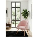Ver imagem 4 de Poltrona Decorativa Luna Estofada Suede Rosa Pés Palito Madeira para Quarto,sala ou Consultórios.