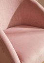 Ver imagem 5 de Poltrona Decorativa Luna Estofada Suede Rosa Pés Palito Madeira para Quarto,sala ou Consultórios.
