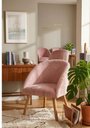 Ver imagem 3 de Poltrona Decorativa Luna Estofada Suede Rosa Pés Palito Madeira para Quarto,sala ou Consultórios.