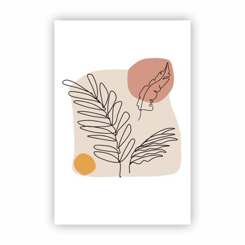 Quadro Decorativo Quarto Canvas Folhas Minimalistas 30x40cm