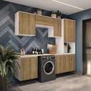Ver imagem 1 de Lavanderia Modulada Kappesberg Celeste 6 Peças Branco/nogueira 250cm