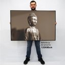 Ver imagem 2 de Quadro Decorativo em Canvas Buda TaColado Moldura Flutuante 4,5cm Freijó 120 x 80cm