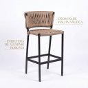 Ver imagem 4 de Kit 4 Banquetas Corda Náutica Balcão Ilha Área Gourmet Varanda Resistente Moderna Jardim:Preto/Rami