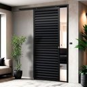 Ver imagem 2 de Porta de Correr Suspensa Veneziana Dir L.25 Preta 210x80 Brimak