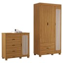 Ver imagem 1 de Guarda Roupa Solteiro 3 Portas Comoda 4 Gavetas Mdf Clara Nature Decmade
