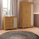 Ver imagem 5 de Guarda Roupa Solteiro 3 Portas Comoda 4 Gavetas Mdf Clara Nature Decmade