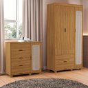Ver imagem 2 de Guarda Roupa Solteiro 3 Portas Comoda 4 Gavetas Mdf Clara Nature Decmade