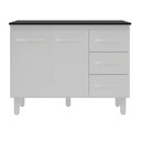 Ver imagem 1 de Balcão Bianca MDP 118cm Branco com Tampo 120cm Preto Moblis Móveis