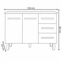 Ver imagem 2 de Balcão Bianca MDP 118cm Branco com Tampo 120cm Preto Moblis Móveis
