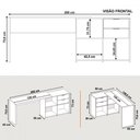 Ver imagem 4 de Mesa para Escritório 2 Gavetas Golfo Freijó - Pnr Móveis