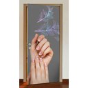 Ver imagem 3 de Adesivo Para Porta Manicure Mãos Com Unhas Feitas Flores Minimalistas No Fundo- 83X210Cm