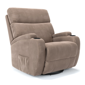 Poltrona do Papai Reclinável em Tecido Suede Cor Bege Elétrica- Modelo Imperial