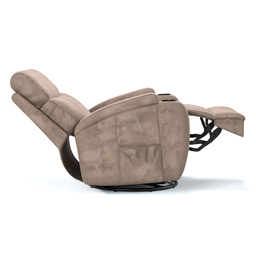 Poltrona do Papai Reclinável em Tecido Suede Cor Bege Elétrica- Modelo Imperial - 5