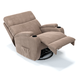 Poltrona do Papai Reclinável em Tecido Suede Cor Bege Elétrica- Modelo Imperial - 6