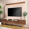 Estante Painel de Tv 85 220cm Évora H01 Castanho-off White - Mpozenato - 2