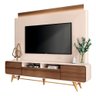 Estante Painel de Tv 85 220cm Évora H01 Castanho-off White - Mpozenato - 1