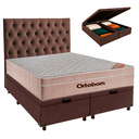 Ver imagem 1 de Kit Cabeceira + Cama Box Bau + Colchão Queen Molas Ensacadas Airtech Ortobom