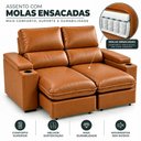 Ver imagem 2 de Sofá 2 Lugares 1,70m Retrátil e Reclinável Malibu Bom Pastor Caramelo Veludo PU