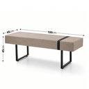 Ver imagem 5 de Recamier Banco Divã 100cm Industrial para Quarto Sala Luxo - Bege