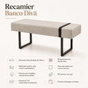 Ver imagem 4 de Recamier Banco Divã 100cm Industrial para Quarto Sala Luxo - Bege