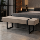 Ver imagem 1 de Recamier Banco Divã 100cm Industrial para Quarto Sala Luxo - Bege