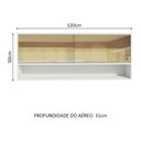 Ver imagem 2 de Armário Aéreo Madesa 2 Portas Correr Vidro Reflex 1 Nicho para Cozinhas Glamy, Lux e Reims Branco Co