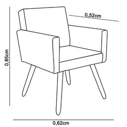 Kit 2 Poltronas Decorativas Mel Suede Azul Marinho Dal Poz Estofados - 3