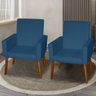 Kit 2 Poltronas Decorativas Mel Suede Azul Marinho Dal Poz Estofados - 1