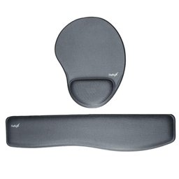 Combo Ergonômico Mousepad + Apoio de Pulso P/ Teclado Cinza Reflex - 1