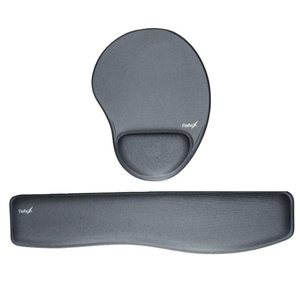 Combo Ergonômico Mousepad + Apoio de Pulso P/ Teclado Cinza Reflex