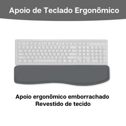 Combo Ergonômico Mousepad + Apoio de Pulso P/ Teclado Cinza Reflex - 2