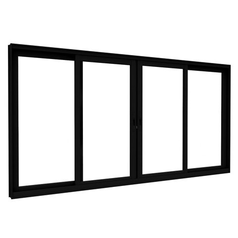 Janela de Alumino de Correr Central 4 Folhas 100x150cm Lucasa Eccellente